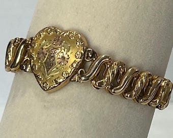 Sweetheart Expansion Bracelet Gold Filled Phoenix Speidel Signed