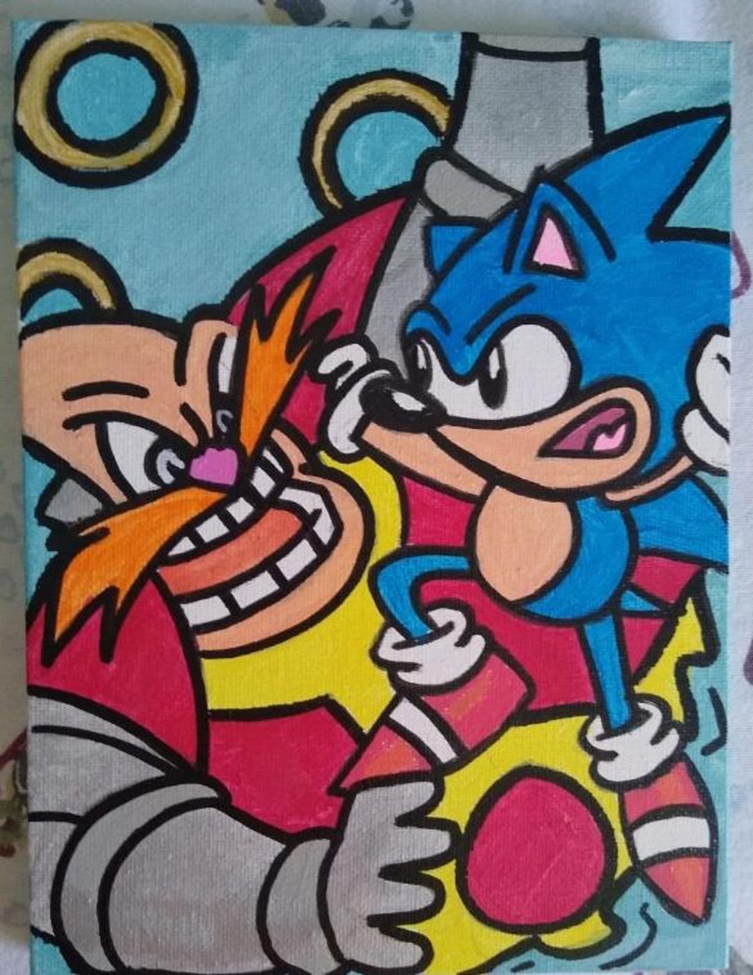 Sonic Vs Eggman Acrylic Painting - Etsy