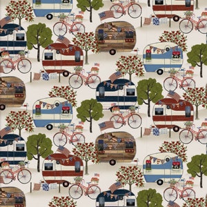Hometown America, 3 Wishes Fabrics, Beth Albert, Hometown Campers DR, Patriotic Fabric