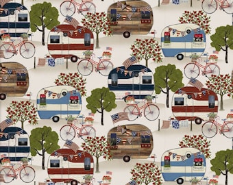 Hometown America, 3 Wishes Fabrics, Beth Albert, Hometown Campers DR, Patriotic Fabric