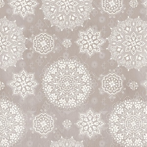 Wilmington Prints Fabric, Paisley Place, Dina June, Grey Mandala
