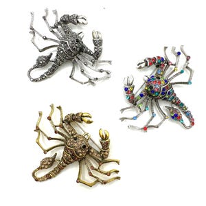 Large Cartoon Rhinestones Scorpion Brooch
