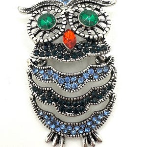Blue and Black Owl Brooch/endant