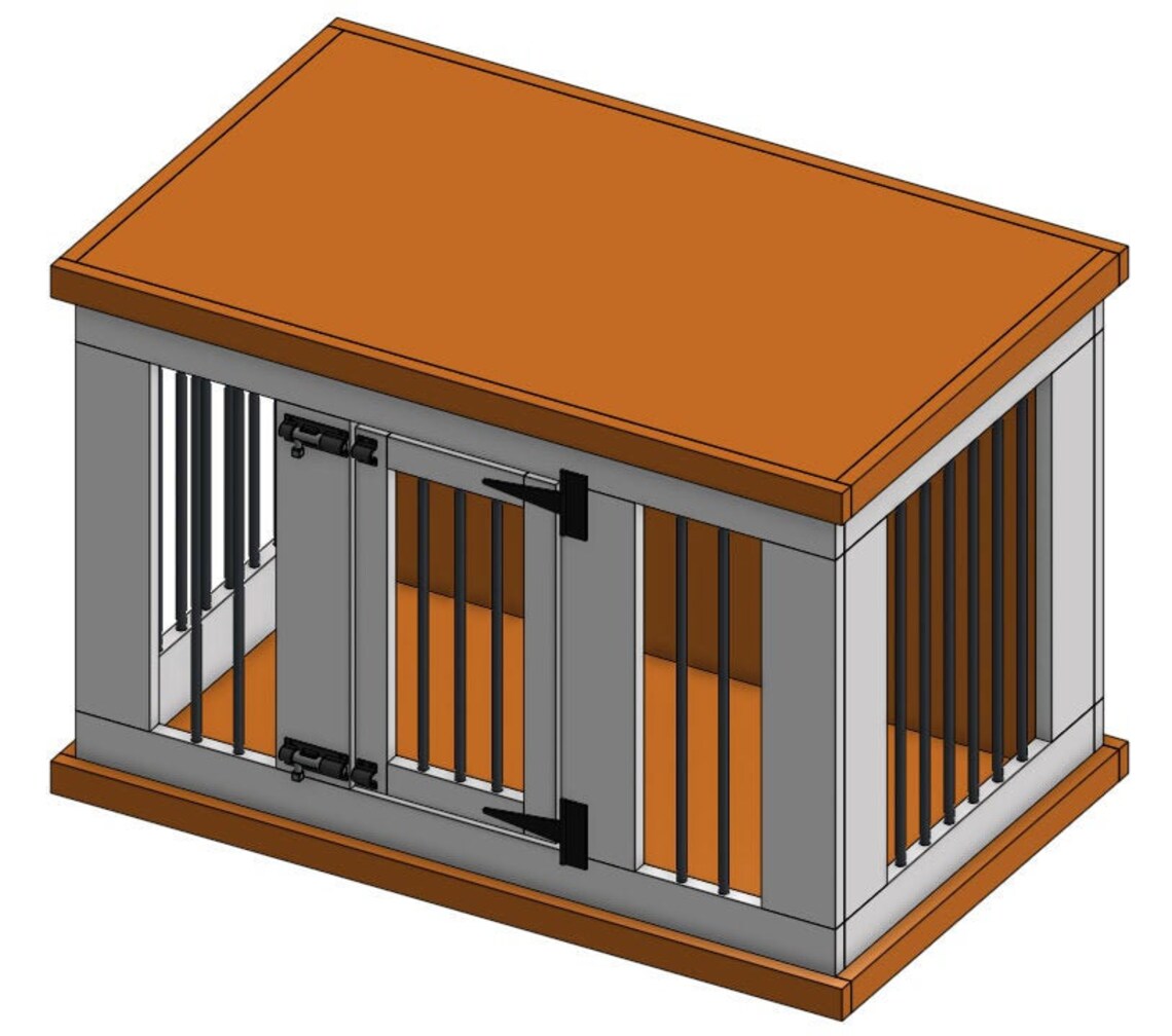 Medium Dog Crate Plans Front Door 37.5 L X 23.5 Etsy UK