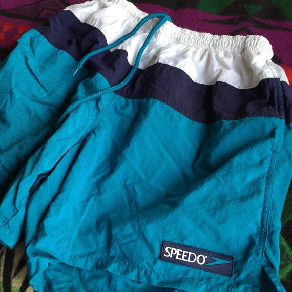 blue speedo swim shorts