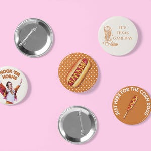 UT Austin - Custom Gameday Buttons – Personalized College Pins | School Spirit, Sorority, Tailgate