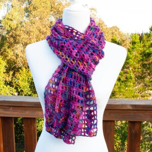 Crochet Lace Scarf Pattern: Stashbusting DK Yarn Project (PDF Pattern)