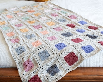 Scrap Yarn Granny Square Crochet Blanket Pattern (PDF Download)