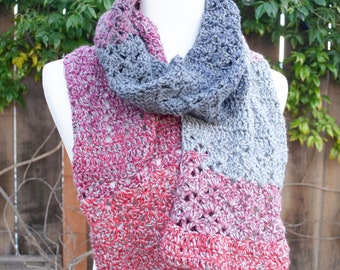 one skein tweedy crochet scarf, pdf pattern instant download