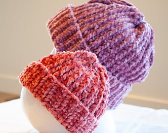 Velvet Hat Crochet Hat Pattern for Babies to Adults in Velvet Yarn