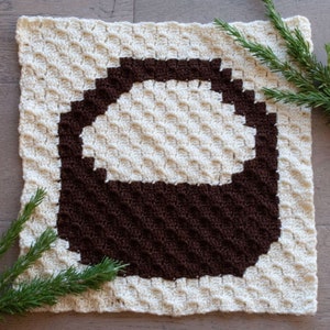 crochet corner to corner basket square, pdf pattern instant download for crochet square