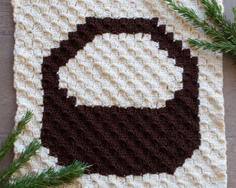 Crochet Corner to Corner Basket Square Pattern (PDF Download)