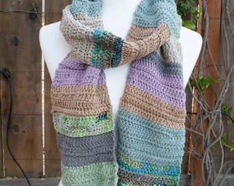 Stash Busting Scrappy Scarf, pdf pattern instant download