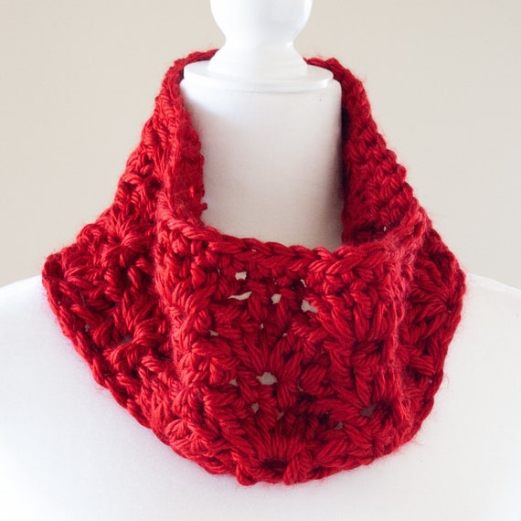 Warm Berry Chunky Crochet Scarf Pattern Easy Tutorial - A More