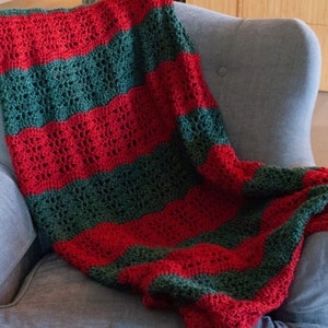 Easy Crochet Christmas Blanket Pattern, pdf pattern instant download