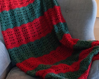 Easy Crochet Christmas Blanket Pattern, pdf pattern instant download