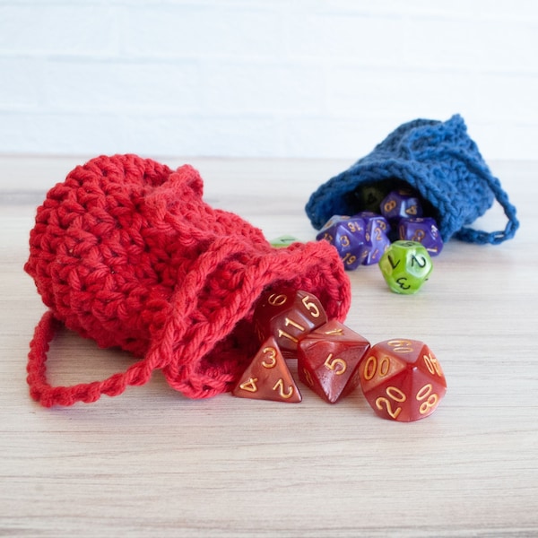 quick crochet dice bag pattern, pdf pattern instant download