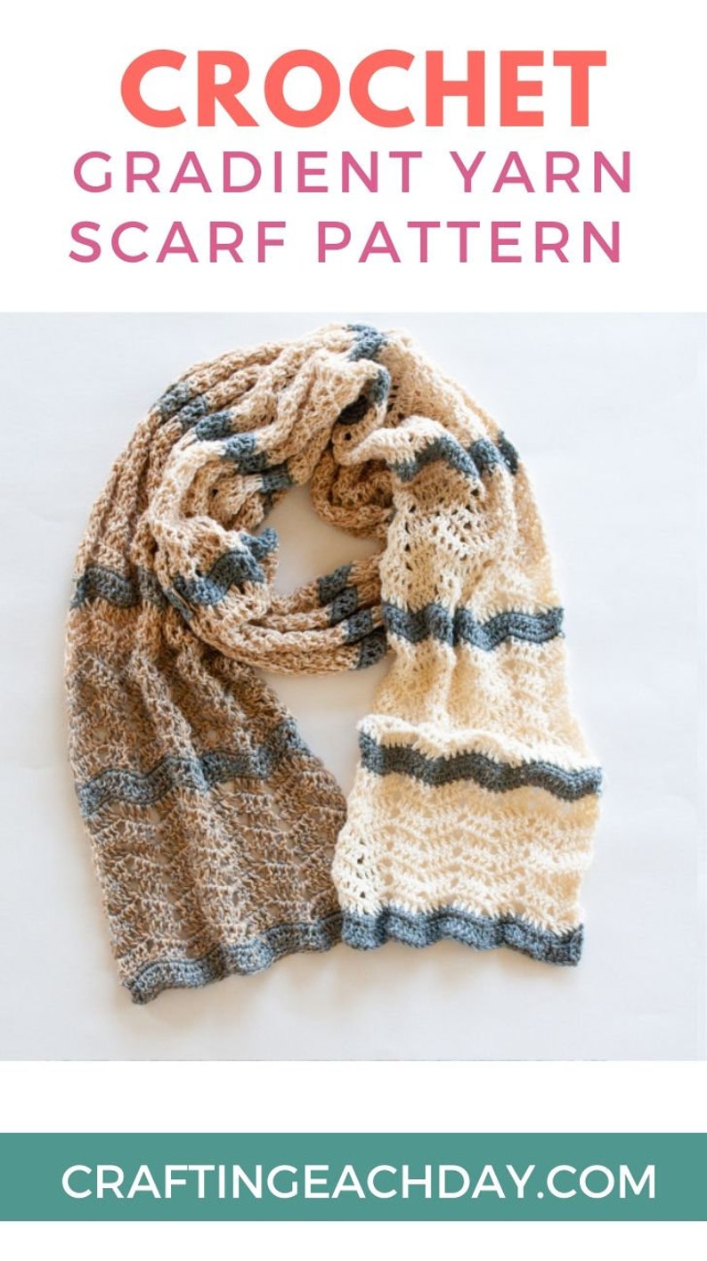 Gradient Sport-Weight Scarf crochet scarf pattern listing photo by CraftingEachDay