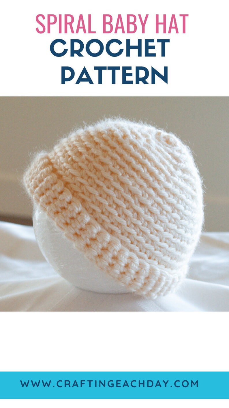 Modèle de crochet facile chapeau bébé garçon ou bébé fille, modèle de chapeau au crochet rapide pour cadeau de douche de bébé, modèle pdf crochet chapeau d'hiver chaud image 4