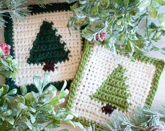 Christmas Tree Coaster Crochet Pattern: Tapestry Design (PDF Pattern)