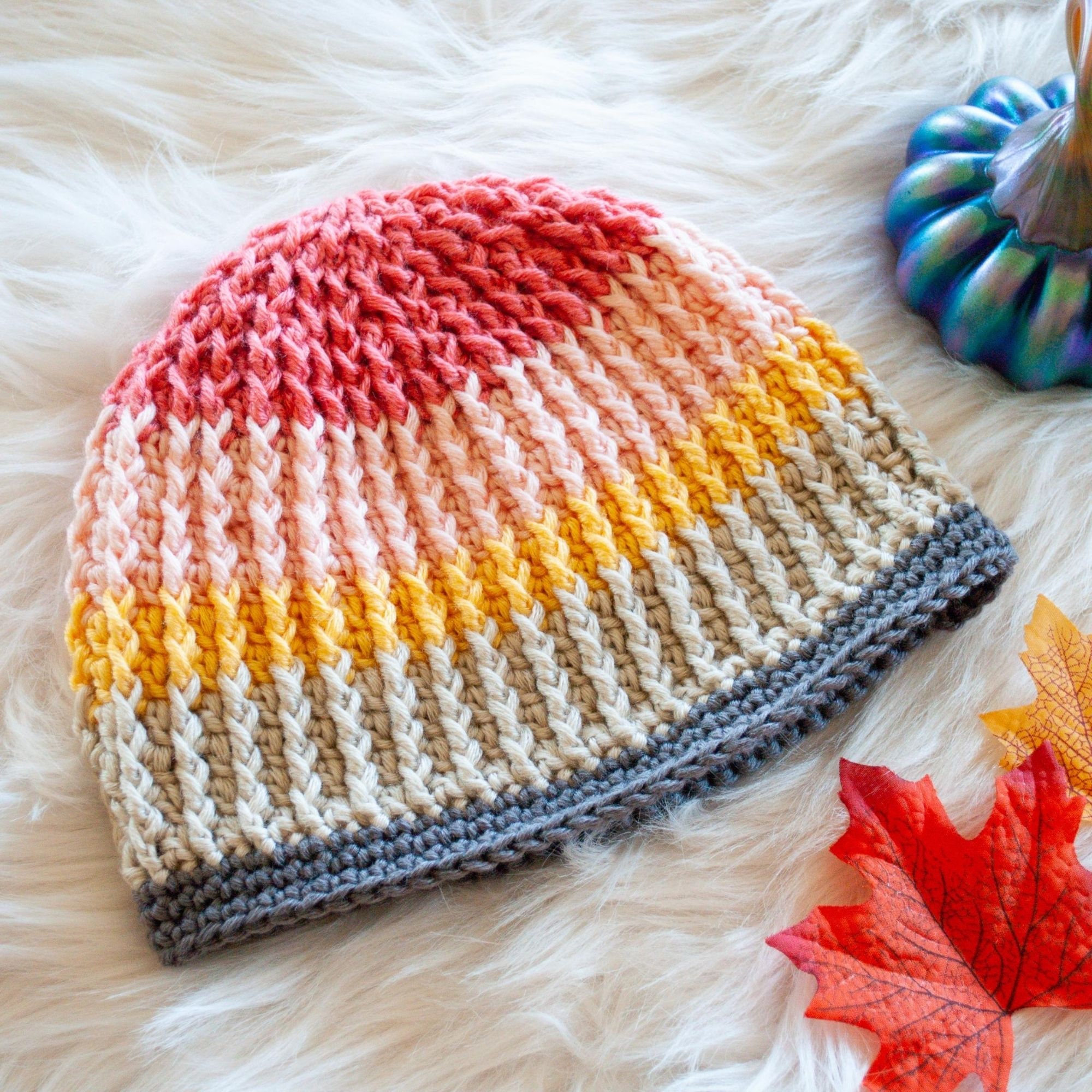 Textured crochet hat pattern women