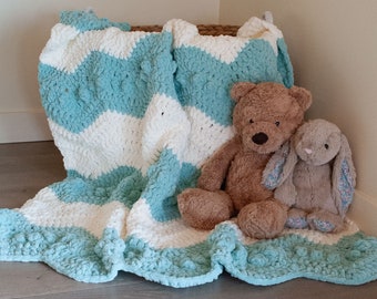 Snuggly Ripple, crochet chevron baby blanket pattern, pdf pattern instant download
