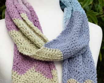 Chevron Scarf Crochet Pattern, pdf pattern instant download