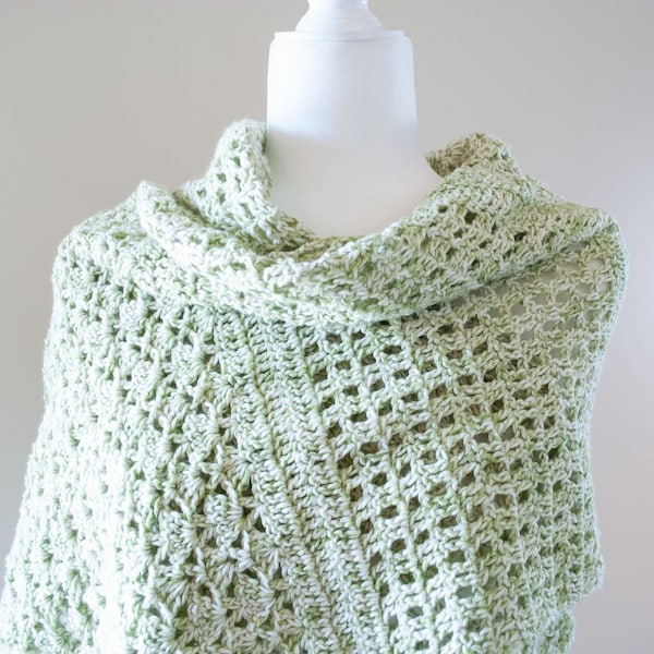 lightweight crochet shawl pattern gift for her, pdf pattern instant download for an easy crochet wrap pattern