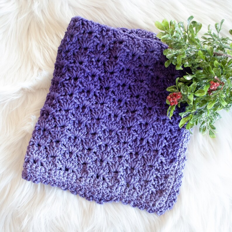 Ombre Yarn Crochet Baby Blanket Pattern Security Blanket Etsy