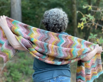 Ripple Crochet Prayer Shawl Pattern: Easy Wrap (PDF Pattern)