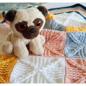Squishy Squares a Colorful Crochet Baby Blanket Pattern in Multicolor Crochet Crocheted Afghan Modern Crochet Baby Blanket