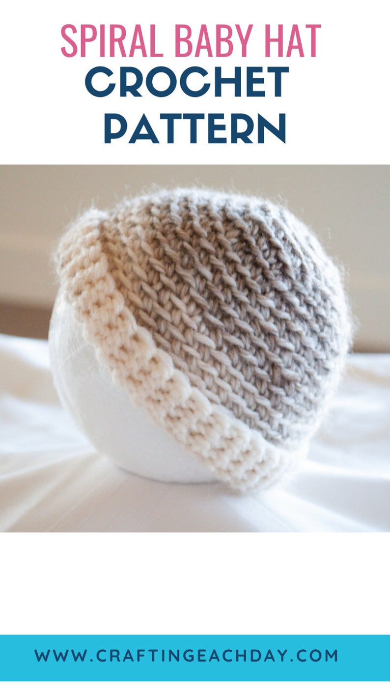 Modèle de crochet facile chapeau bébé garçon ou bébé fille, modèle de chapeau au crochet rapide pour cadeau de douche de bébé, modèle pdf crochet chapeau d'hiver chaud image 3