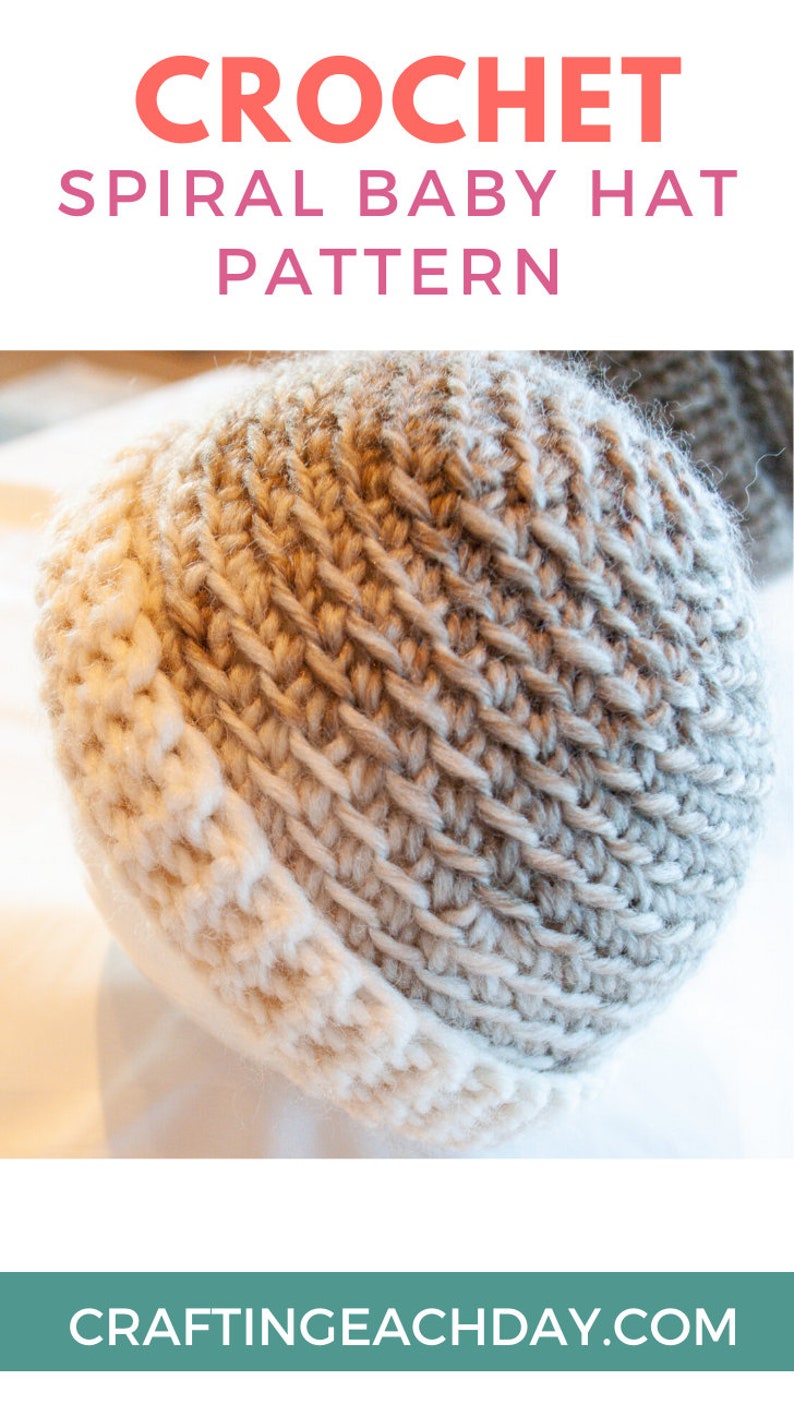 Modèle de crochet facile chapeau bébé garçon ou bébé fille, modèle de chapeau au crochet rapide pour cadeau de douche de bébé, modèle pdf crochet chapeau d'hiver chaud image 5