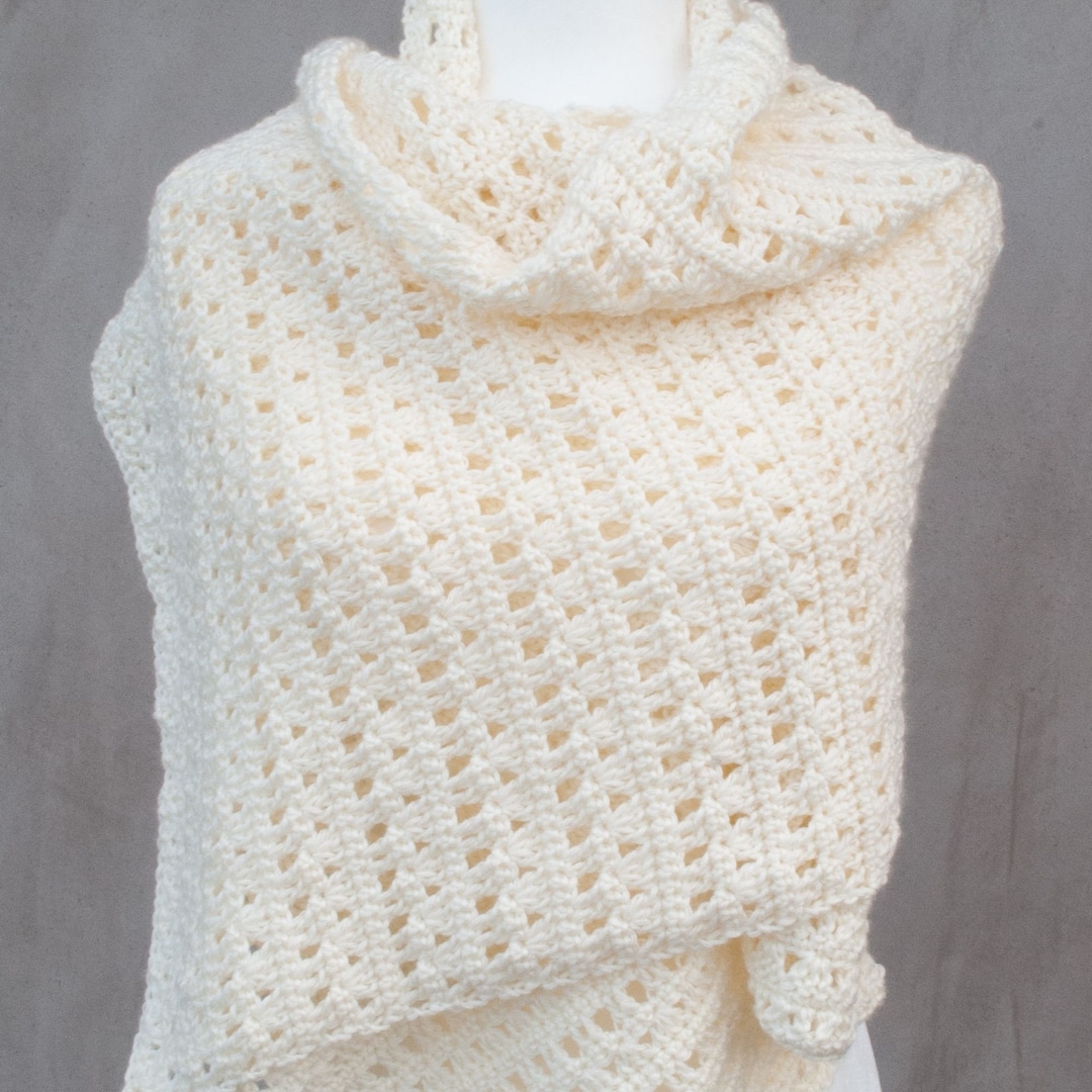 Easy Rectangular Crochet Shawl Pattern, Crochet Pdf Pattern Instant ...