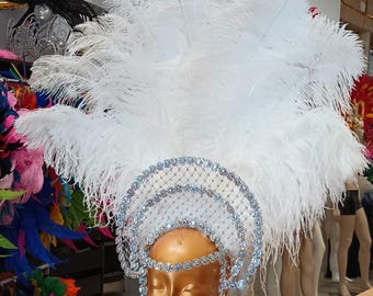 Feathers Headrests Wire Rhinestone Frame Show girl Samba light weight