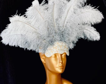 Carnival FEATHERS Carnival Crown Rhinestones Made in USA