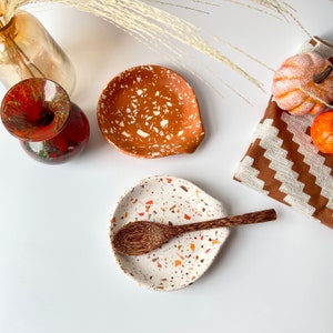 Handmade Jesmonite Terrazzo Spoon Rest, Stove Top Organizer