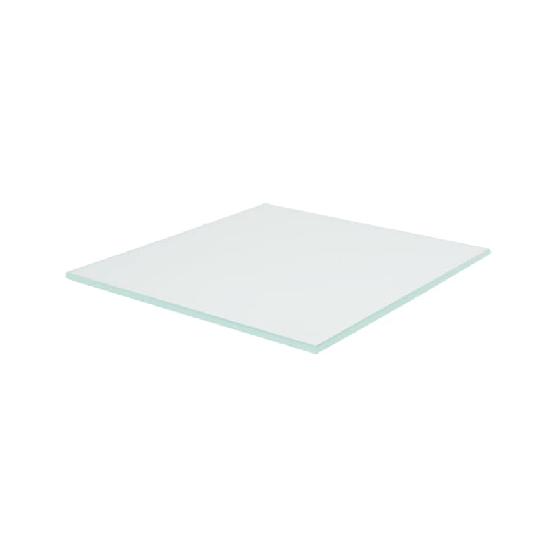 May include: A clear glass square plate, perfect for serving appetizers or desserts.