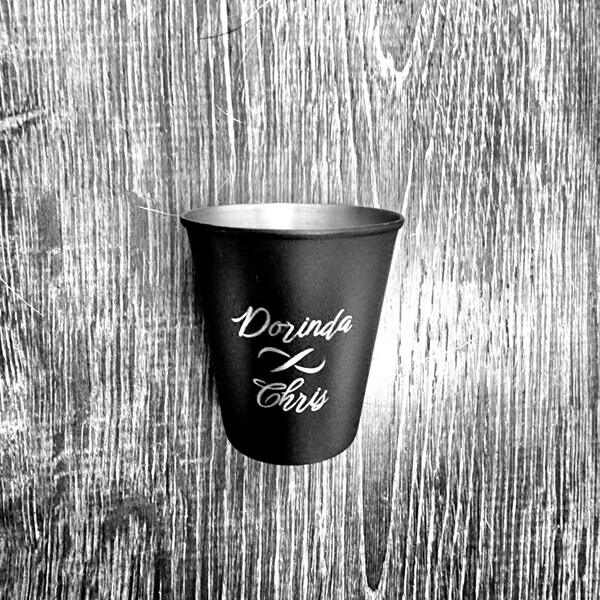 Engraved Stainless Steel Shot Glasses for Weddings, Housewarming Gifts, Party Favors, and More