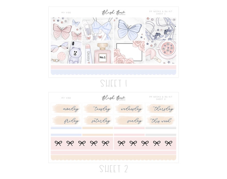 Personal Planners PP WEEKS /& B6 Pocket B6 My Vibe kit Stickers for Print Pression PP Weeks