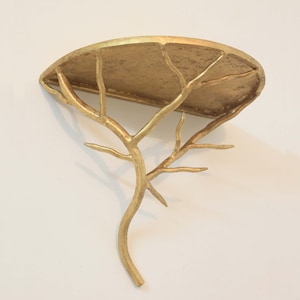 Iron Branch Wall Shelf With Gold leaf finish image 1