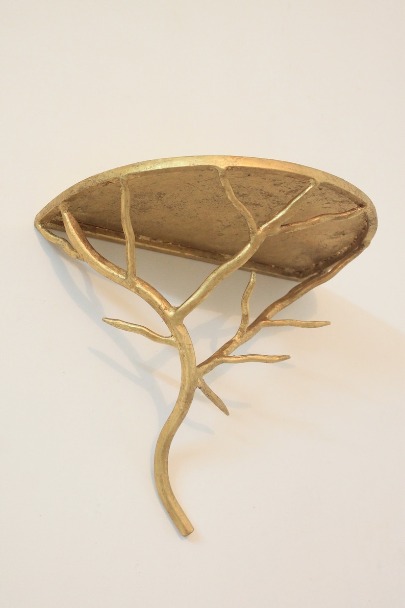 Iron Branch Wall Shelf With Gold leaf finish image 2