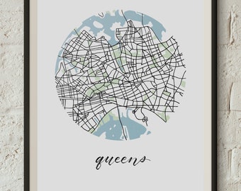 Queens Map | 8"x10" Illustrated NYC Print