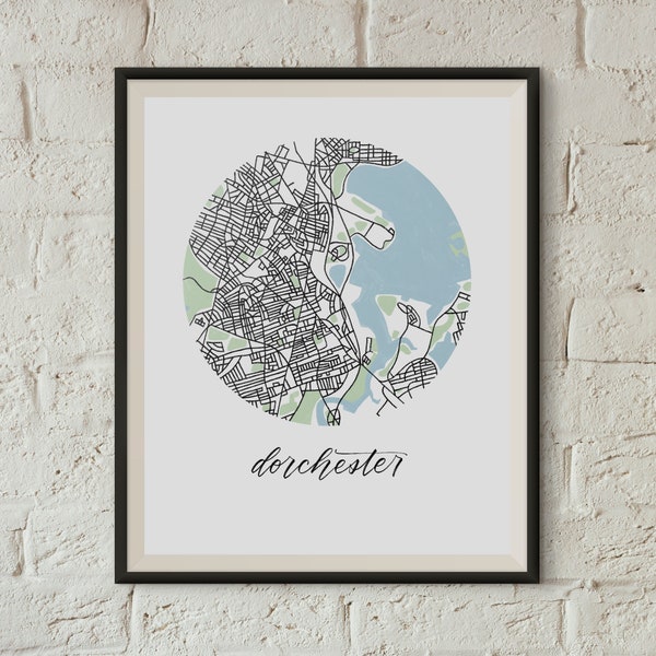 Dorchester Map | 8"x10" Illustrated Boston, MA Neighborhood Print