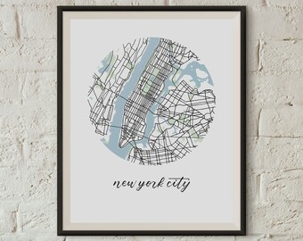 New York City Map | 8"x10" Illustrated Manhattan NYC Print