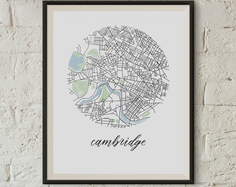 Cambridge Map | 8"x10" Illustrated Boston, MA Neighborhood Print