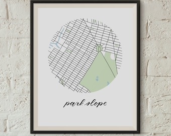 Park Slope Map | 8"x10" Illustrated Brooklyn, NYC Neighborhood Print
