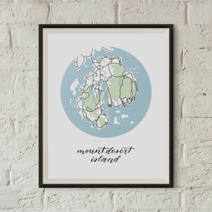 Mount Desert Island Map | 8&quot;x10&quot; Illustrated Maine Print