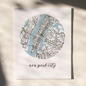 New York City Map 8x10 Illustrated Manhattan NYC Print image 3