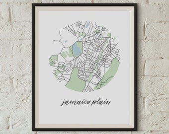 Jamaica Plain Map | 8"x10" Illustrated Boston, MA Neighborhood Print